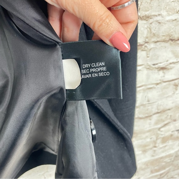 MICHAEL Michael Kors Black Wool Blend Pea Coat | Small Double-Breasted Pockets - Picture 9 of 9